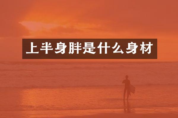 上半身胖是什么身材