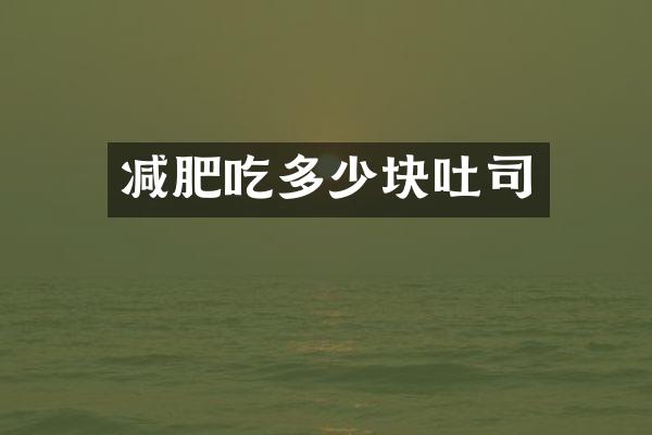 减肥吃多少块吐司
