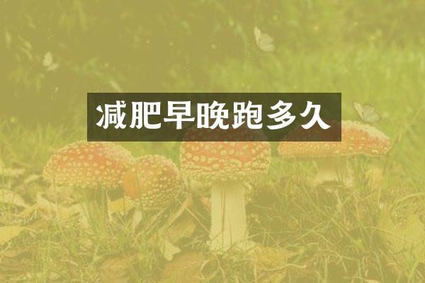 减肥早晚跑多久