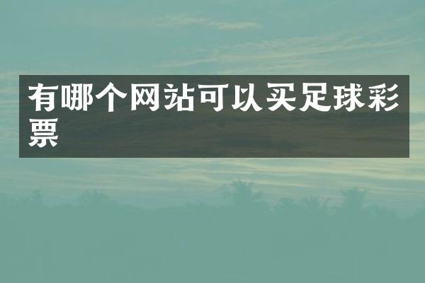 有哪个网站可以买足球彩票