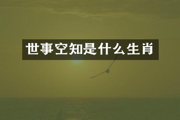 世事空知是什么生肖