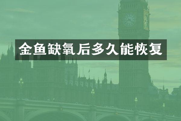 金鱼缺氧后多久能恢复