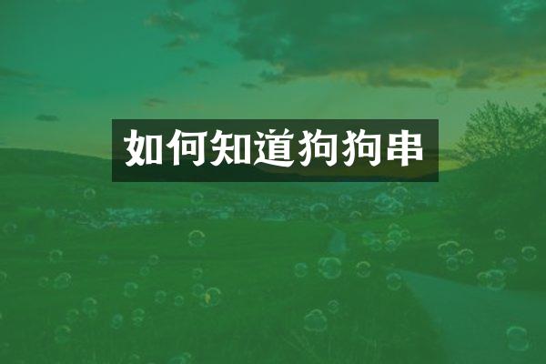 如何知道狗狗串