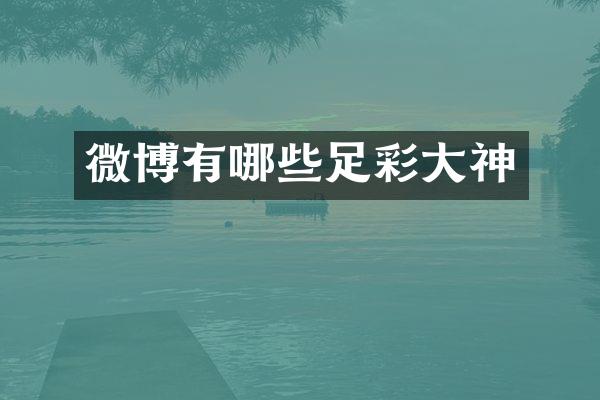 微博有哪些大神