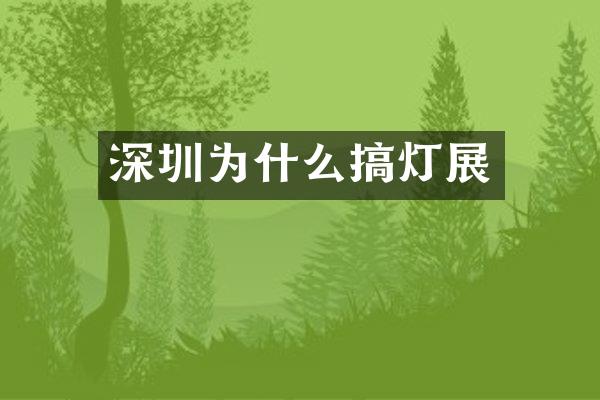 深圳为什么搞灯展