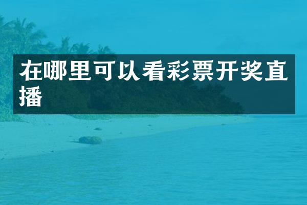 在哪里可以看彩票开奖直播