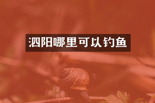 泗阳哪里可以钓鱼