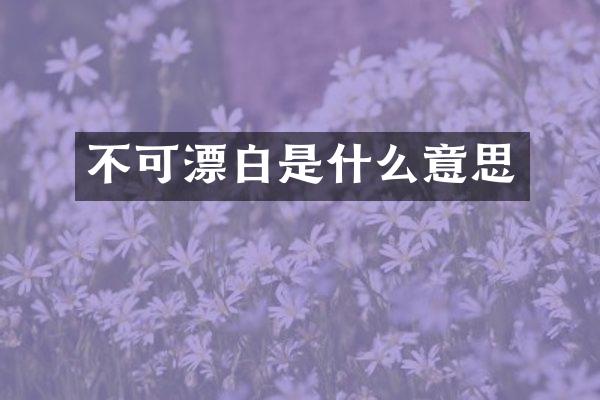 不可漂白是什么意思