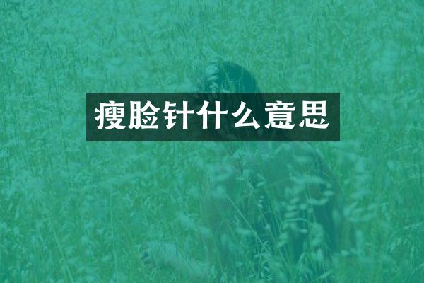 瘦脸针什么意思