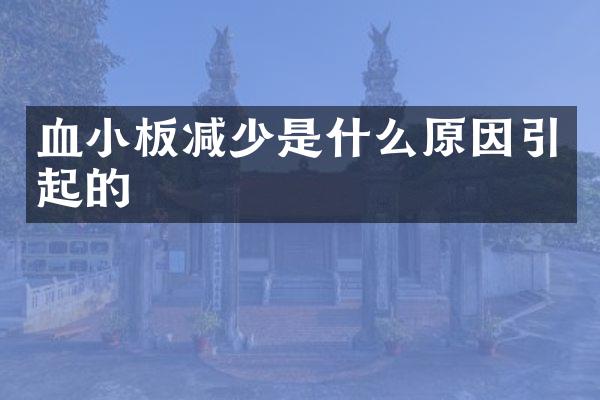 血小板减少是什么原因引起的