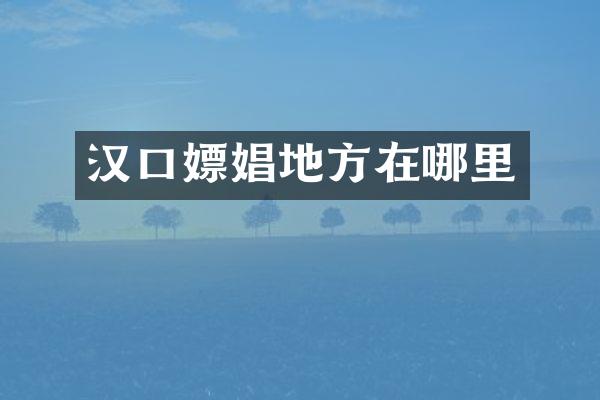 汉口嫖娼地方在哪里