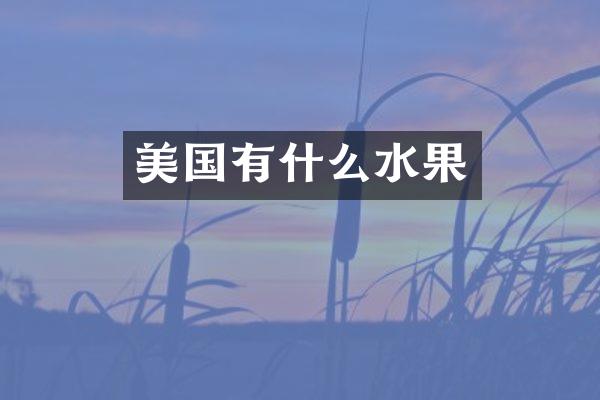 美国有什么水果