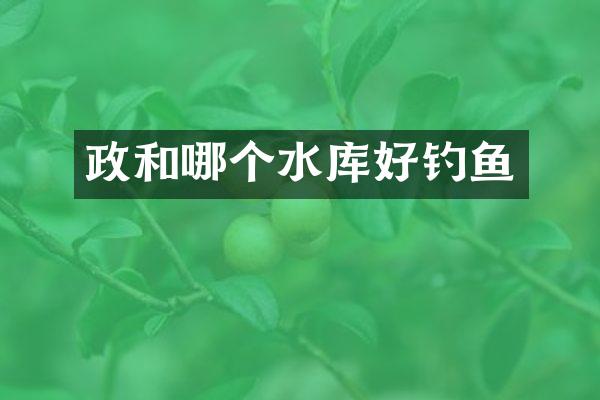 政和哪个水库好钓鱼