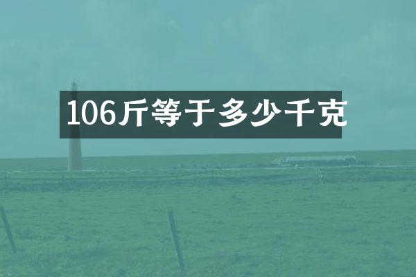 106斤等于多少千克