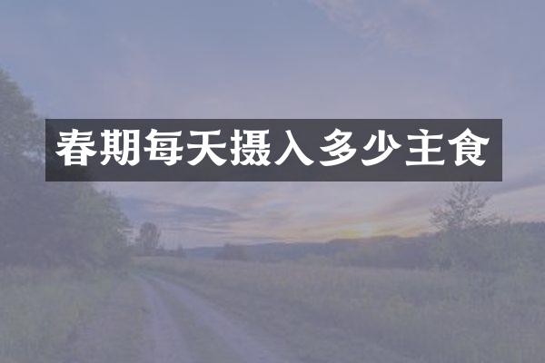 春期每天摄入多少主食