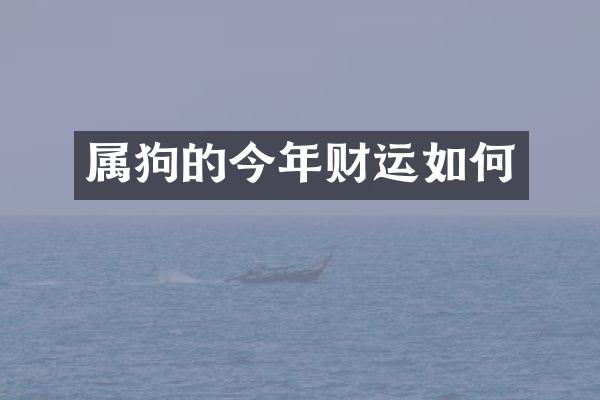 属狗的今年财运如何