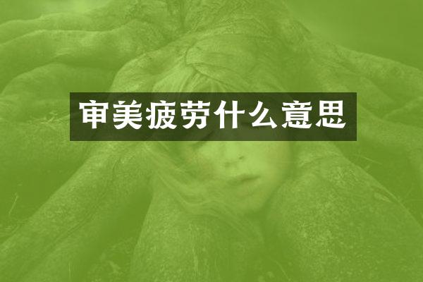 审美疲劳什么意思