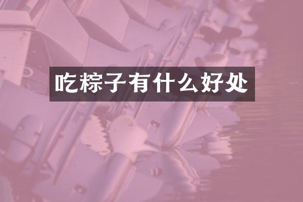 吃粽子有什么好处