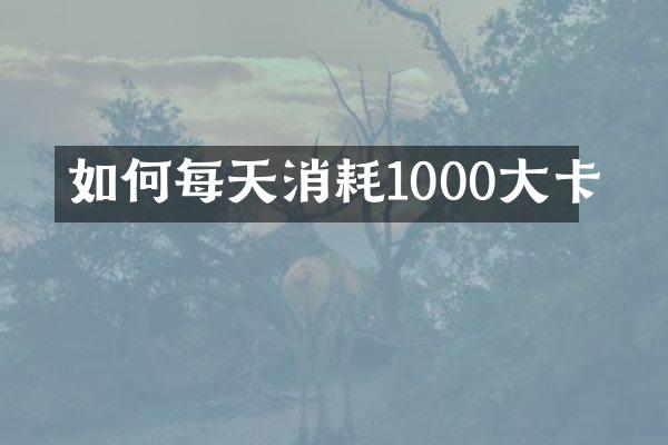 如何每天消耗1000大卡
