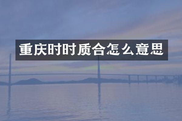 重庆时时质合怎么意思