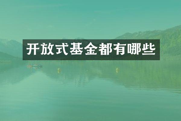开放式基金都有哪些