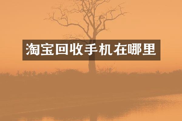 淘宝回收手机在哪里