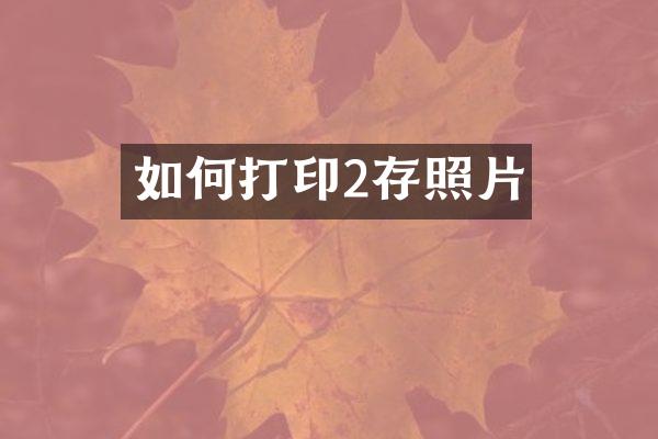 如何打印2存照片