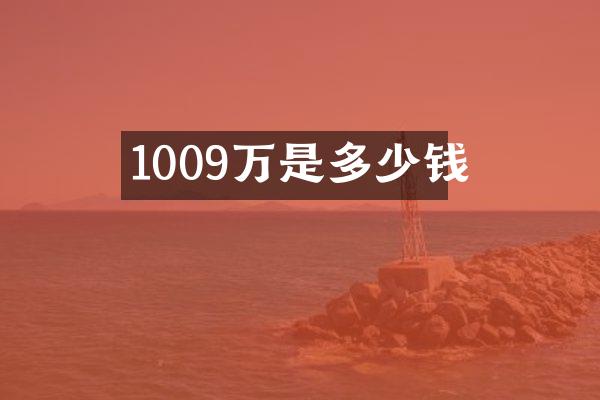 1009万是多少钱