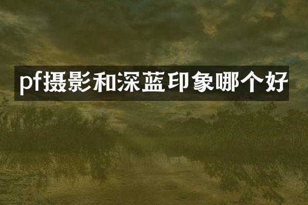 pf摄影和深蓝印象哪个好
