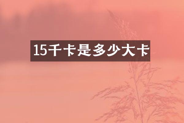 15千卡是多少大卡