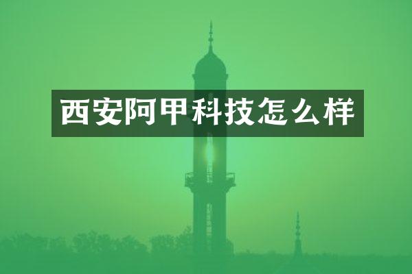 西安阿甲科技怎么样