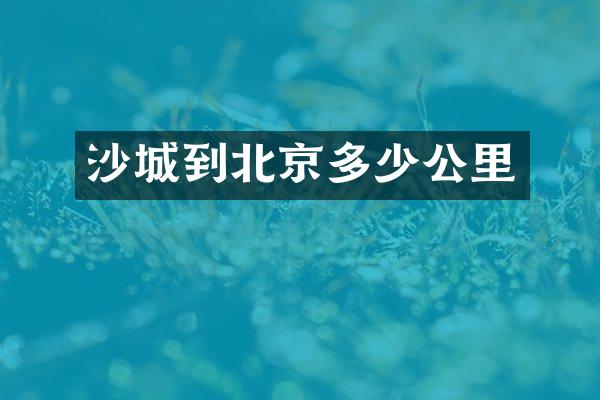 沙城到北京多少公里
