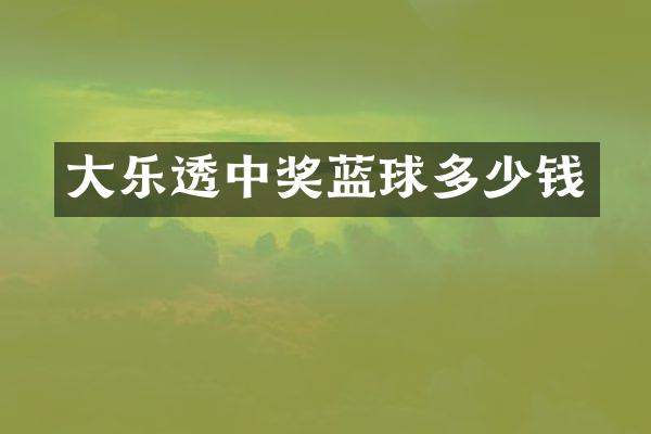 大中奖蓝球多少钱
