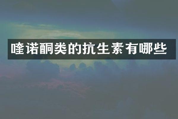 喹诺酮类的抗生素有哪些