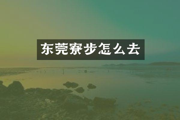 东莞寮步怎么去