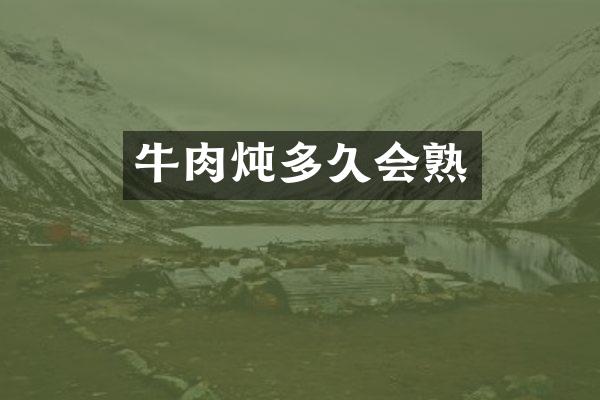 牛肉炖多久会熟