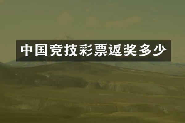 中国竞技彩票返奖多少