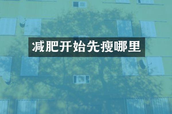 减肥开始先瘦哪里