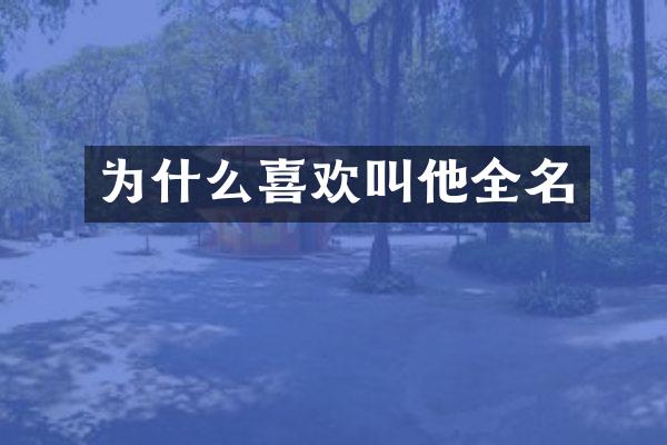 为什么喜欢叫他全名