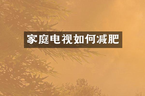 家庭电视如何减肥