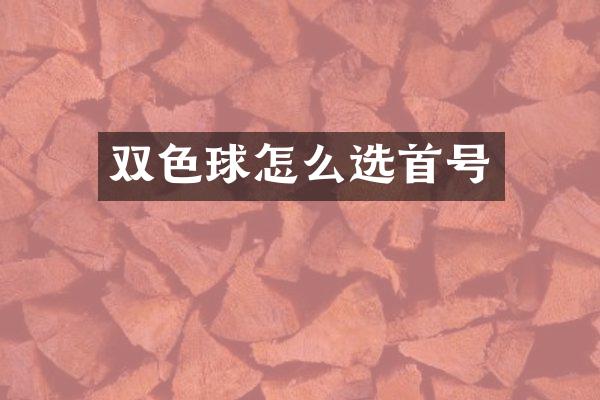 双色球怎么选首号