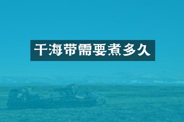 干海带需要煮多久