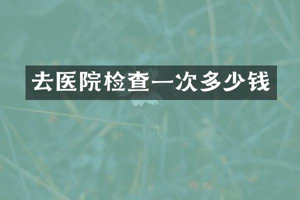 去医院检查一次多少钱