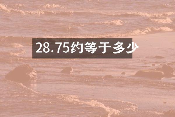 28.75约等于多少