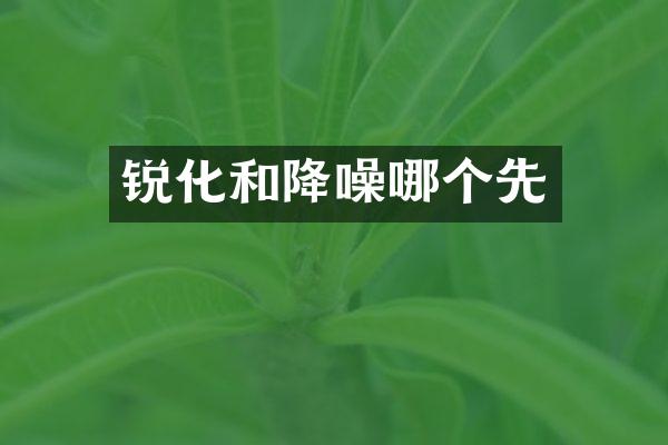 锐化和降噪哪个先