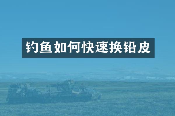 钓鱼如何快速换铅皮