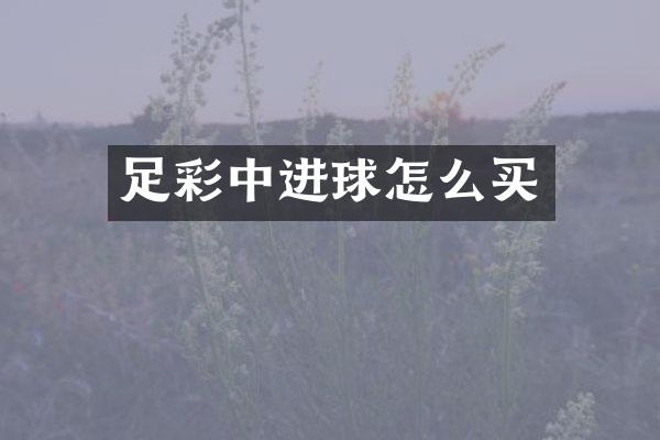 足彩中进球怎么买