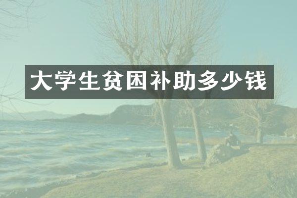 大学生贫困补助多少钱