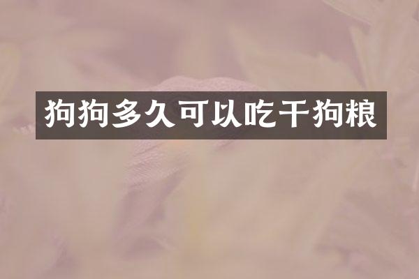 狗狗多久可以吃干狗粮