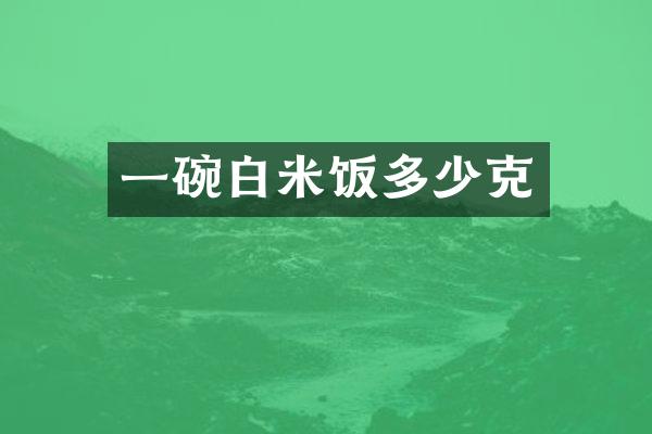 一碗白米饭多少克